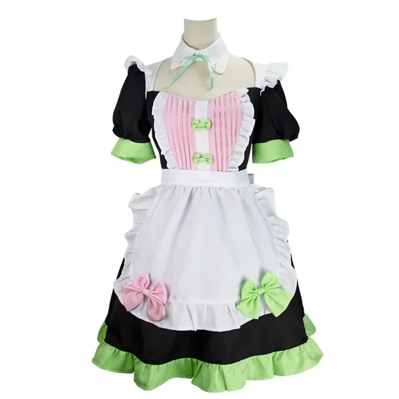 2025 New Anime Kanroji Mitsuri Cosplay Costume Lolita Sexy Maid Outfit Braid Wig Love Hashira Adult Gift