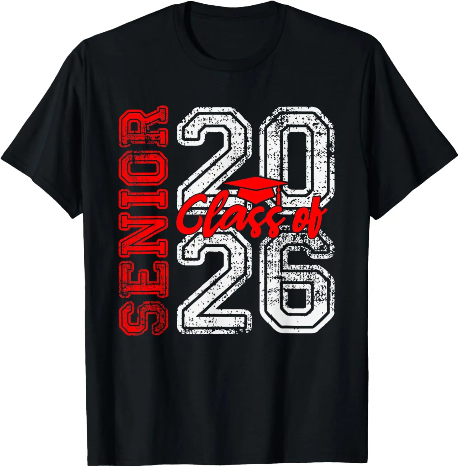 Senior 2026 Graduate Children Class of 2026 Graduation Men Women T-Shirt Leisure Fashion Number Printed T-shirt Tops Unisex