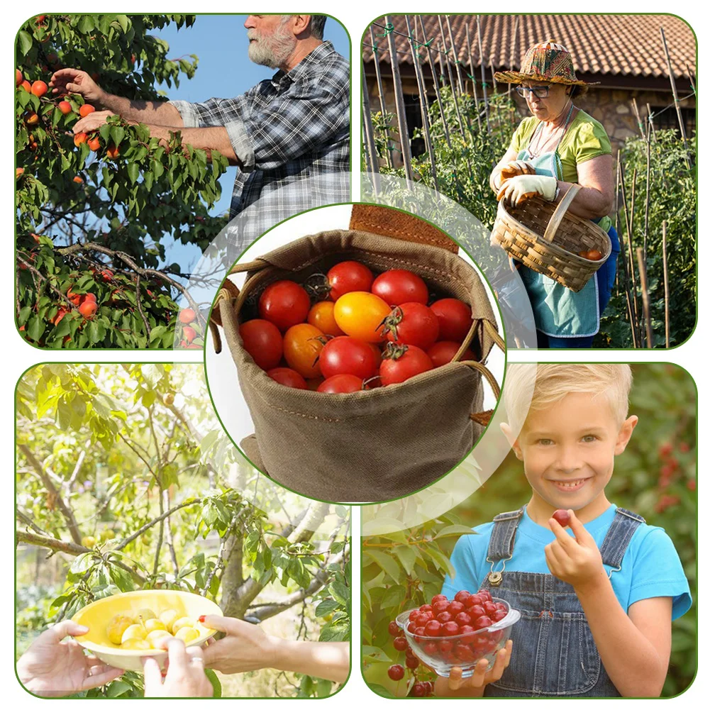 Bolsa de lona con cinturón para senderismo, bolsa de recogida de frutas y verduras, portátil y plegable, paquete divertido, manos libres para