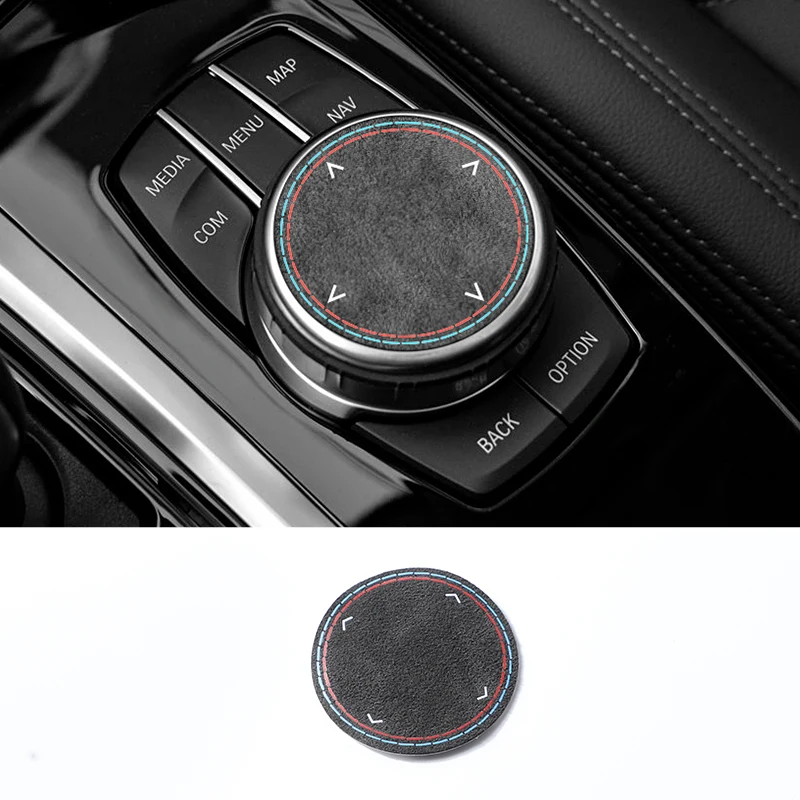 For BMW 1/3/4/5/7 Series/3GT/5GT/i3/X3/X4/X5/X6 Top Suede Handbrake Button Sticker Anti-Scratch Car Interior Tuning Accessories view 4