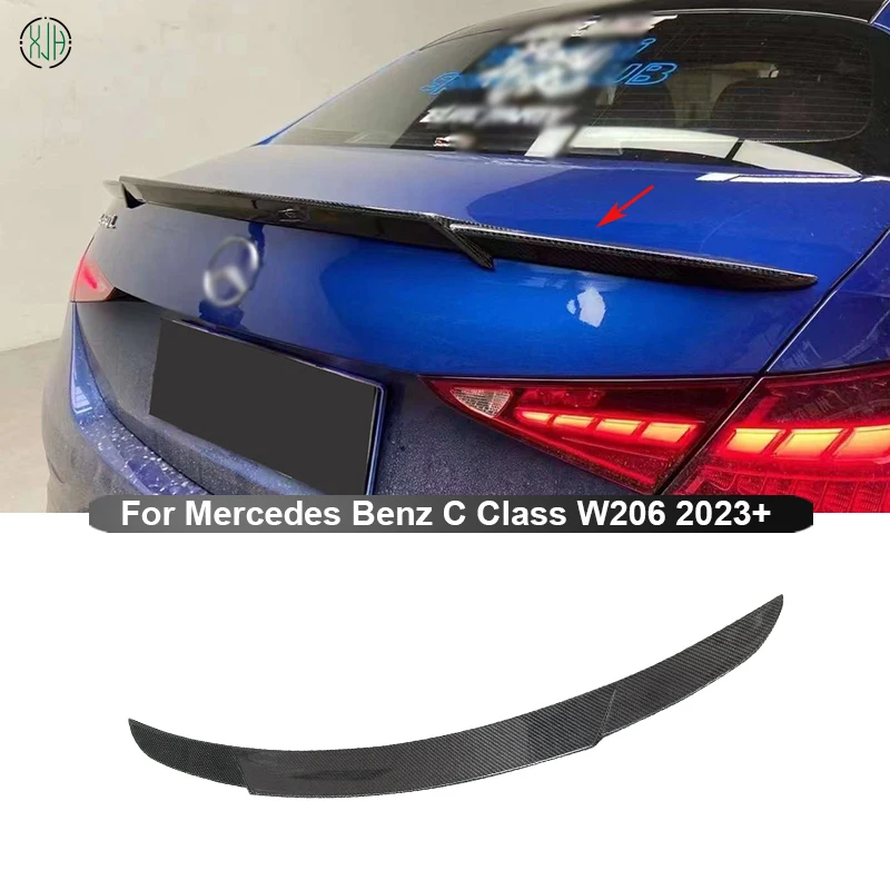 For Mercedes Benz C Class W206 2023+ Carbon Fiber Car Rear Trunk Spoiler Rear Wing Tail Wing Parts Upgrade Body kit