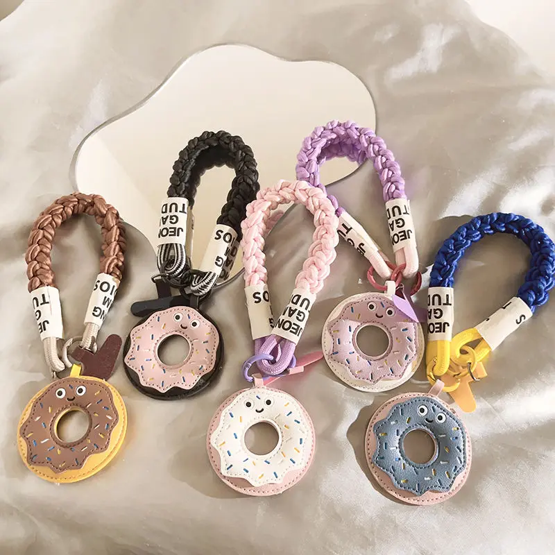 

Cute Donuts Phone Charm Strap, Lovely Colorful Keychain Wrist Strap Girl Cellphone Lanyard ,DIY Phone Case Accessories