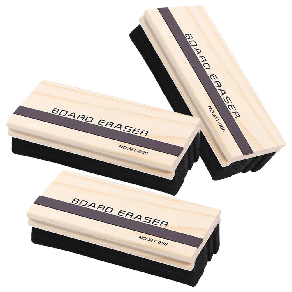 

3Pcs Chalkboard Cleaner Magnetic Eraser Sturdy Wood Felt Design Scratch-Free Cleaning for Educational Office Home Settings