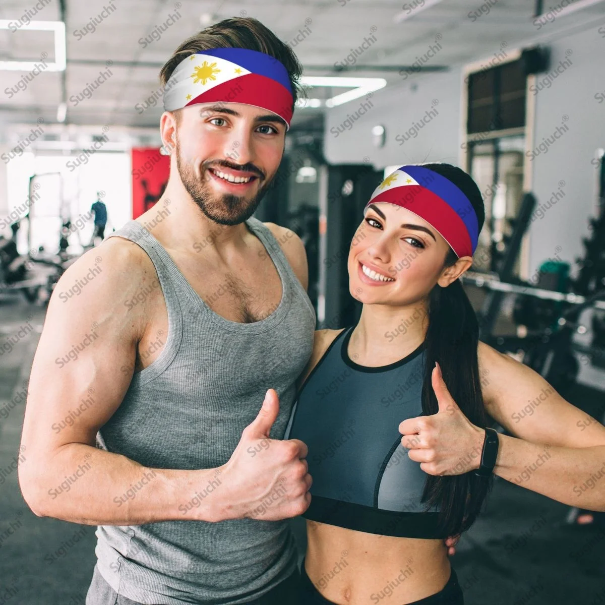 

2025 Philippines Flag Sweatband Women Men Moisture Wicking Syriac Aram Gym Headband for Cycling Yoga