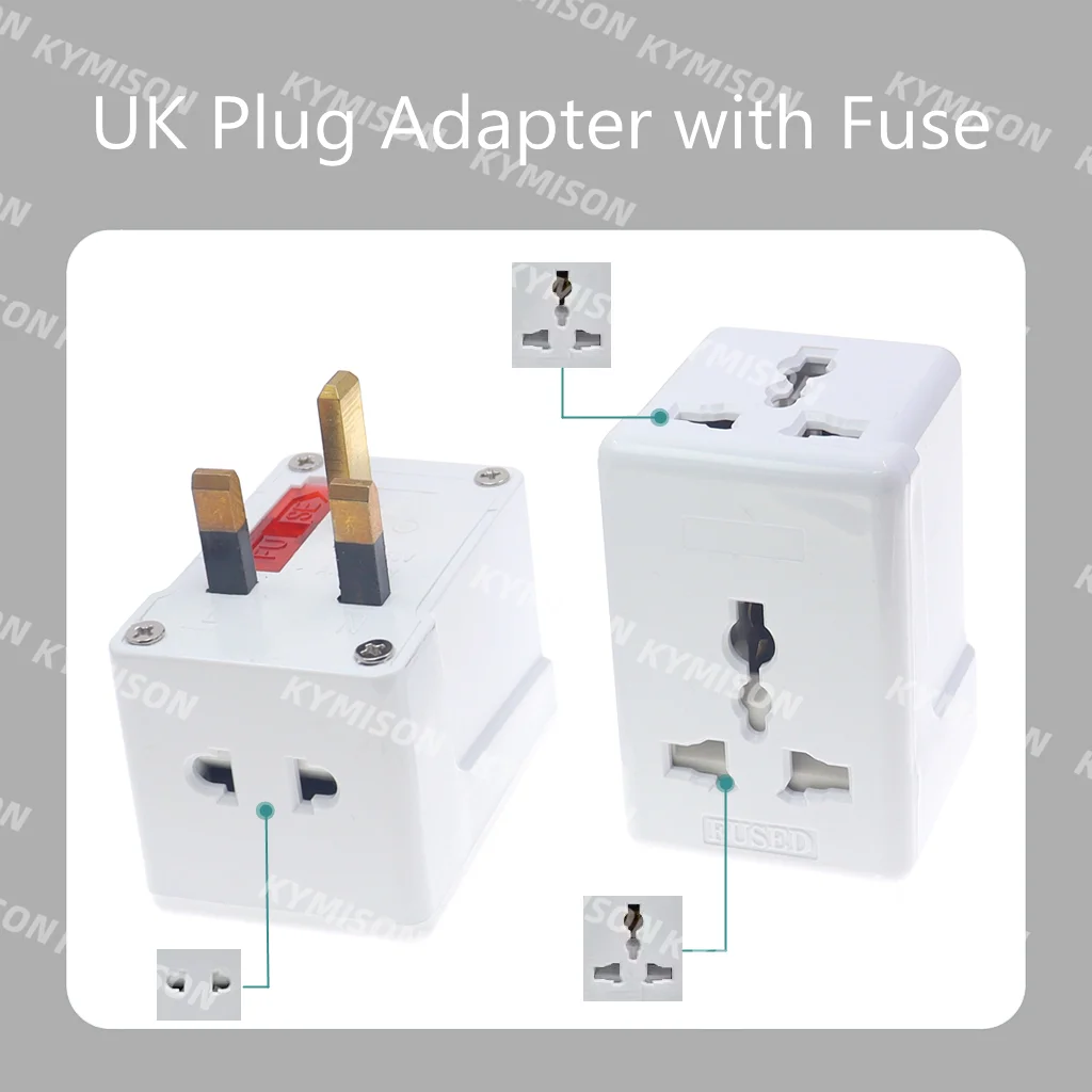 UK Malaysia Ireland British Singapore Travel Adapter 3 IN 1 Electrical Plug Multi Outlet Universal US/EU/UK Socket 13A Fused