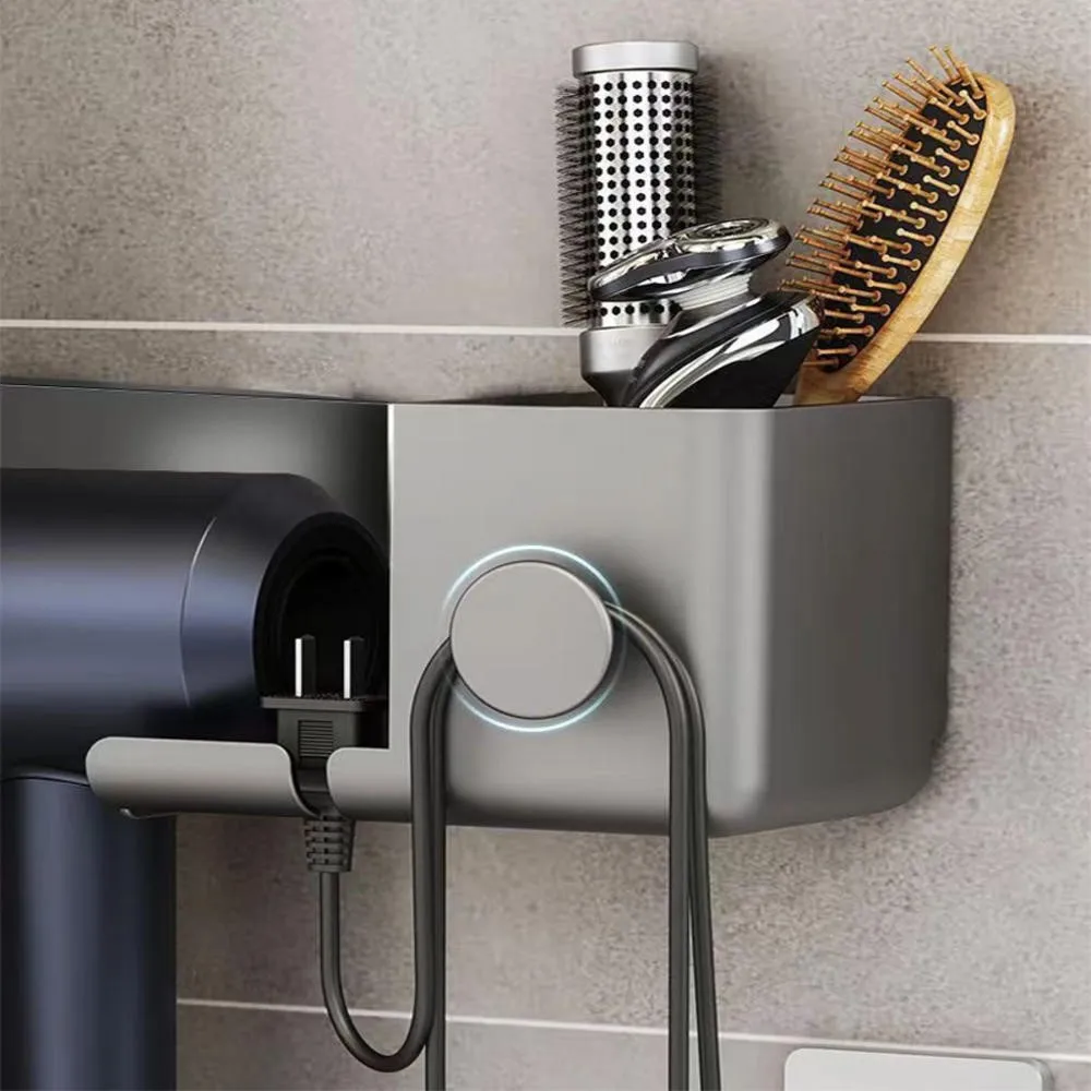 Hair Brush Shelves Storage Holde Dryer Cradle Bathroom Shelf Storage Bracket Wall Mounted Rack Hair Dryer Holder