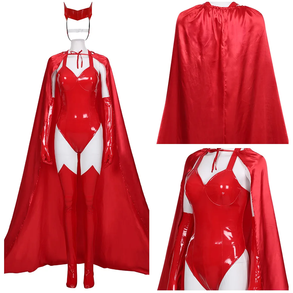 

Wanda Vision Scarlet Witch Cosplay Costume Sexy Jumpsuit Cloak Outfits Anime Girls Halloween Carnival Party Disguise Clothes