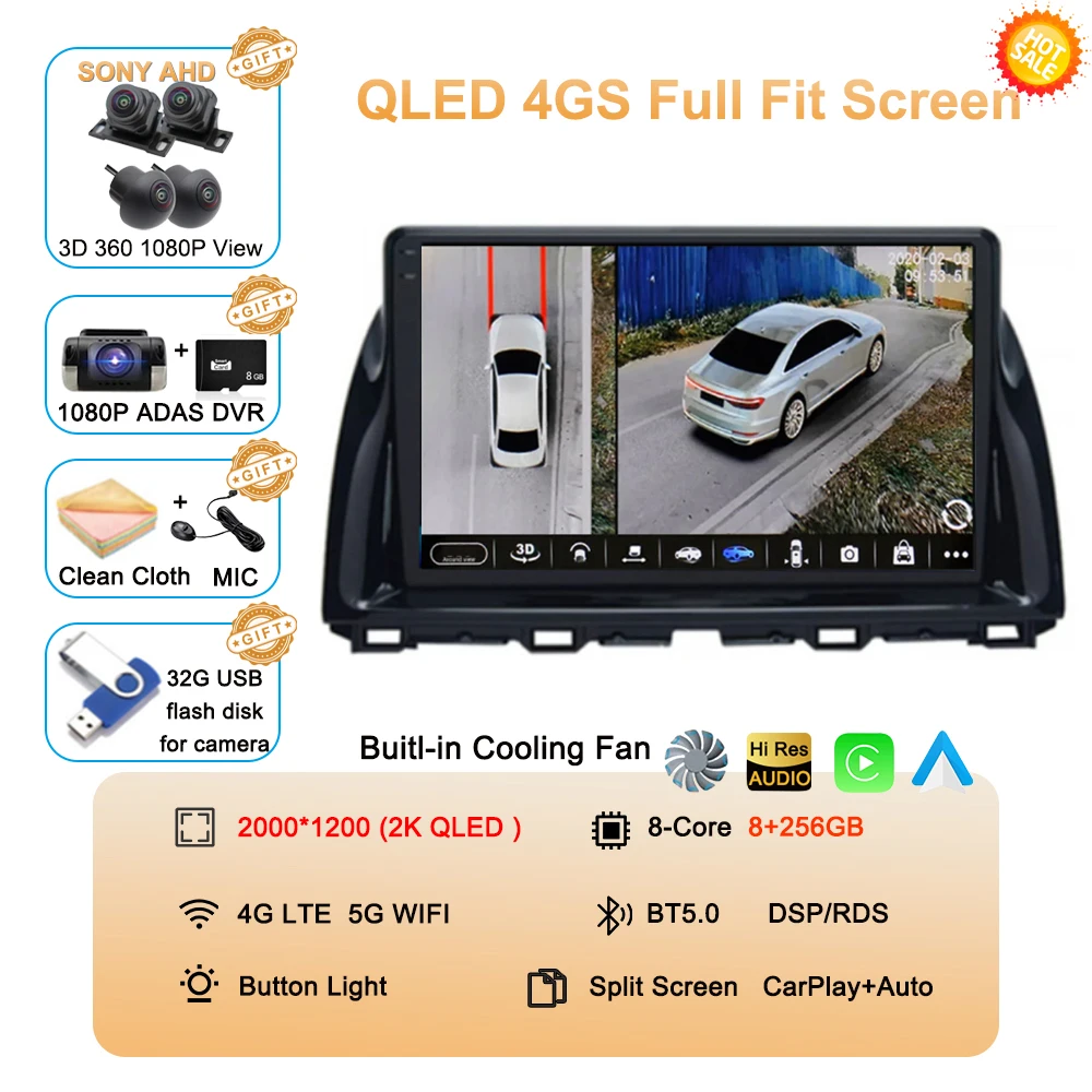 Android 16 Auto autoradio voor Mazda CX5 CX-5 CX 5 2012 - 2015 Multimedia Videospeler Navigatie stereo GPS Carplay 360 Camera