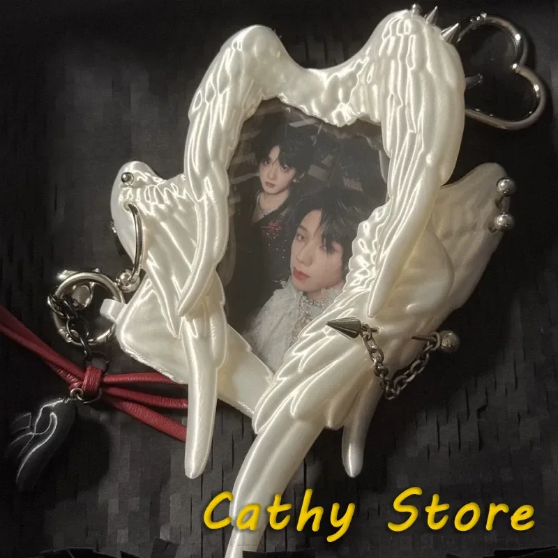 Card Display Six Winged Angel Wings Photocard Holder Cute 3d Printed Punk Rivet For Fans Pendant Exquisite Ornament Surprise Acg view 4