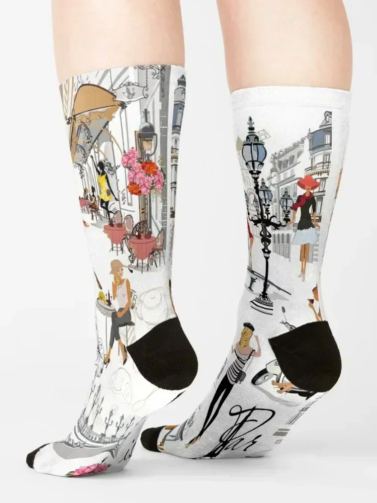 Travel to Paris Socks colored halloween Children's Antiskid soccer Socks For Men Women's
