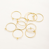 10pcs/lot 15mm 20mm 25mm 14K 18K Gold Big Earing Wire Hoops Circle Ear Loop For DIY Jewelry Making Earing Decortion Accessories