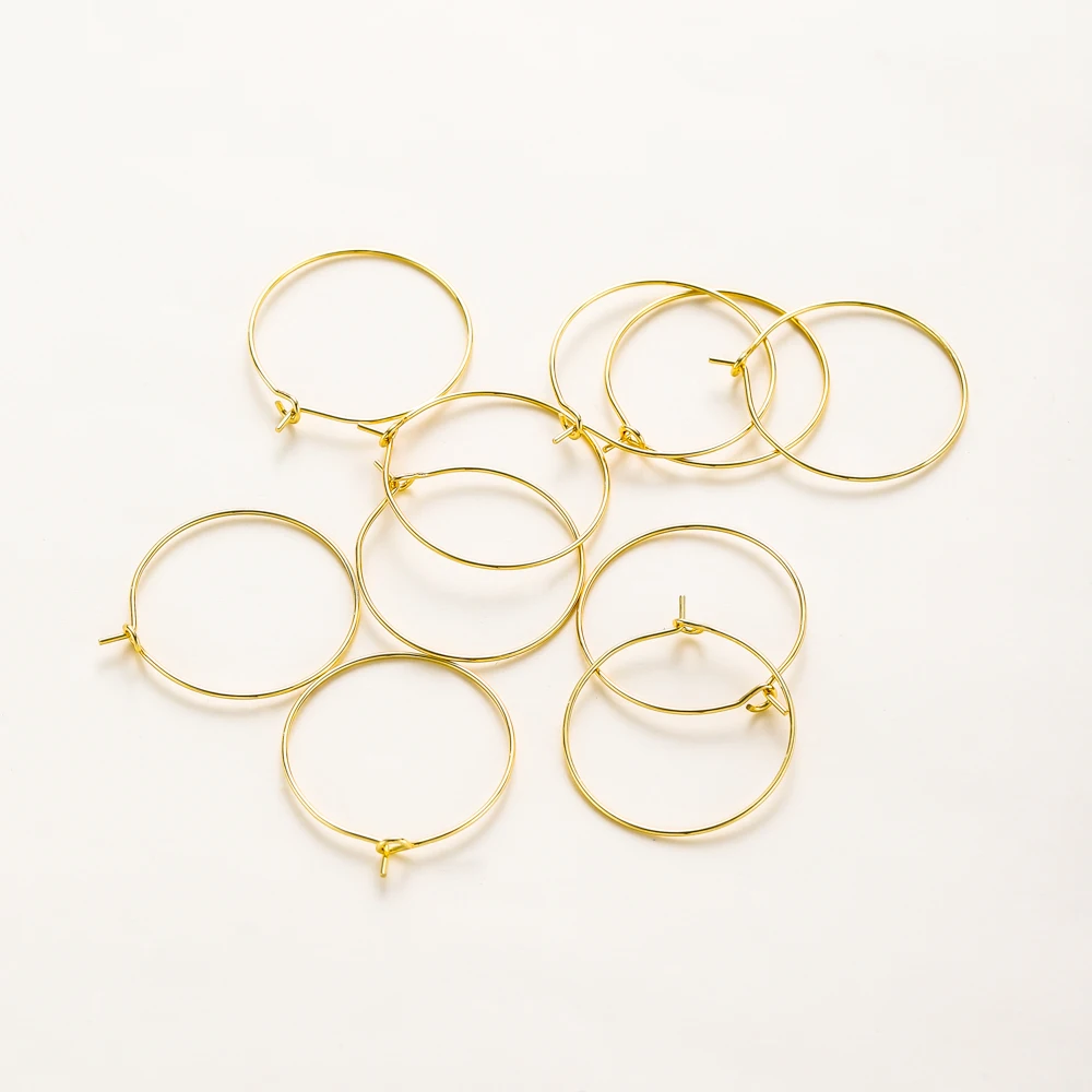 10szt/lot 15mm 20mm 25mm 14K 18K Gold Big Earing Wire Hoops Circle Ear Loop For DIY Jewelry Making Earing Decortion Accessories
