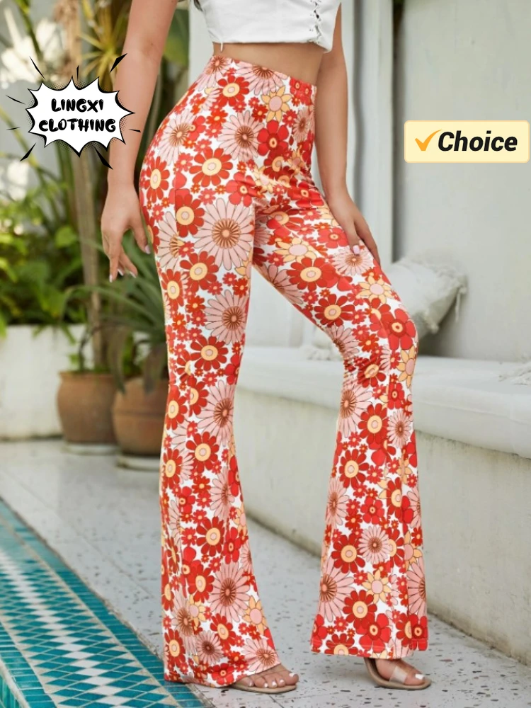 2024 Zomer Mode Nieuwe Elegante Vrouwen Fitness Broek Elastische Bedrukte Dames Yoga Sport Heup Closing Luid