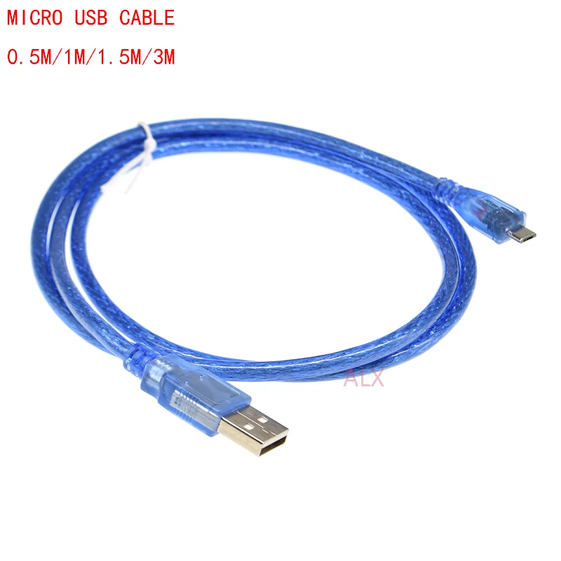 Cable de datos Micro Usb de 0,3 m, 0,5 m, 1m, 1,5 m, Usb 2,0 tipo A macho a Micro Cable de carga Usb macho de 5 pines Mk5p 5p extensión Usb de 5 pines