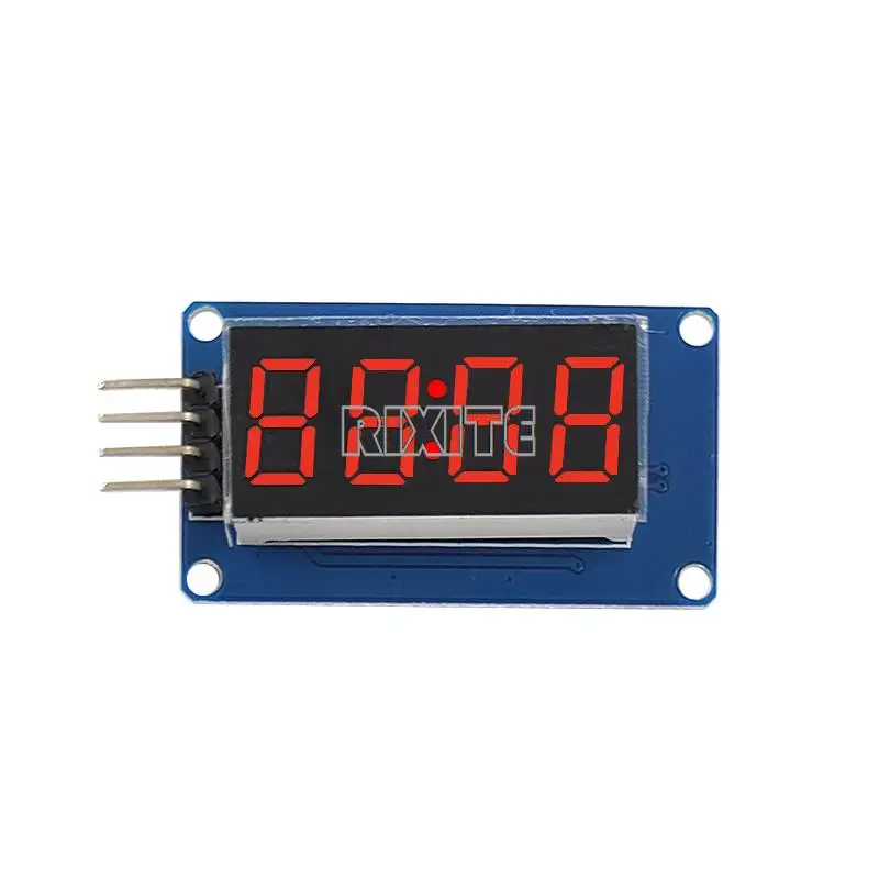 โมดูลจอแสดงผล LED TM1637 10ชิ้นสำหรับ Arduino 7ส่วน4บิต0.36นิ้วนาฬิกาขั้วบวกสีแดงหลอดดิจิตอลแบบอนุกรมสี่แผงไดรเวอร์