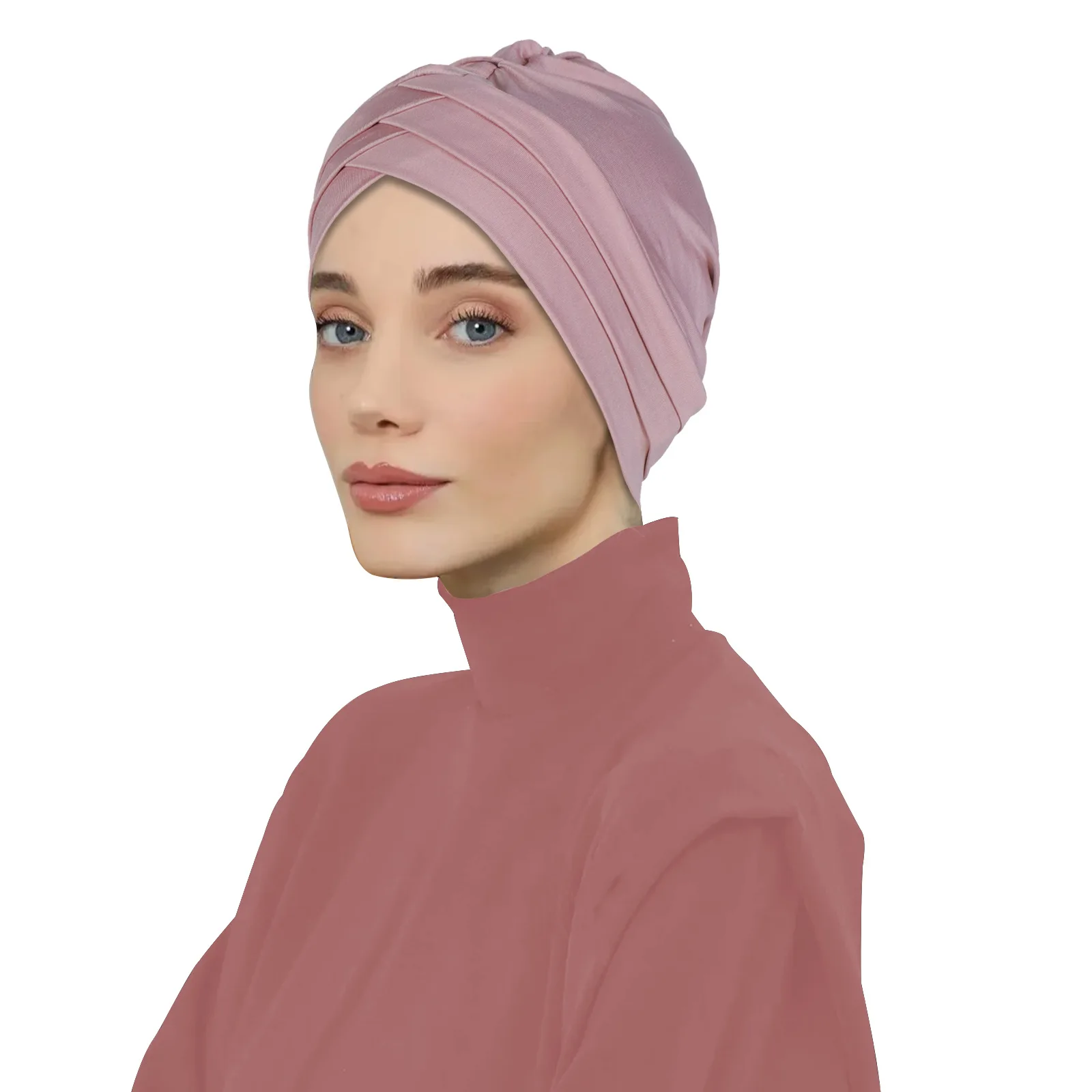 

New Cotton Underscarf Baggy Beanies Turban Forehead Cross Bonnet Muslim Inner Hijab Hat Women Chemo Cap Headscarf Turbante Mujer