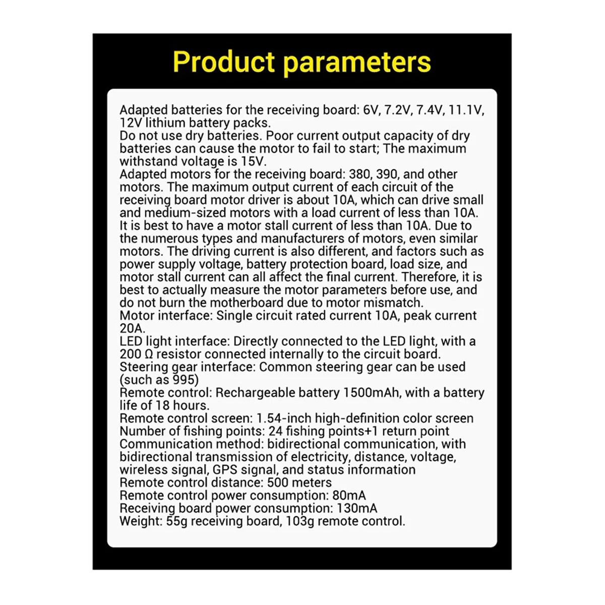 Pantalla de color TXG4 de 1,54 pulgadas, controlador remoto de una sola mano, tablero receptor de 6-12V, Control GPS para barco de cebo RC