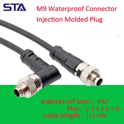 M9 Injection Molded Connector Harness 2 3 4 5 6 7 8 Pins Waterproof IP67 Male And Female Aviation Shielded And Unshielded Plug