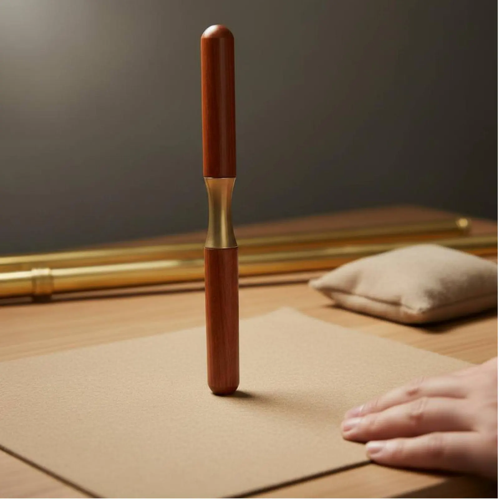 

Brass Instrument Indentation Repair Tool 360-Degree Rotating Waist Brass Instrument Indentation Remover Wood Handle Pressure