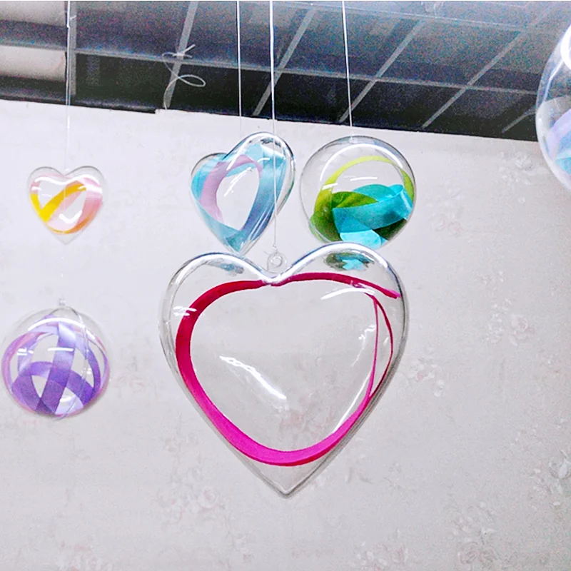 

10pcs of 12cm Big Hearts Hanging Ornament, Gift Box, Pendent Decoration,Transparent Display Case, Christmas Festival decoration
