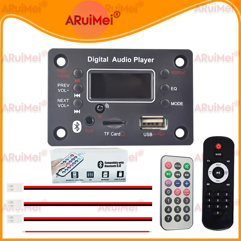 

NEW DIY Car Audio Bluetooth Amplifier Module 50W Wide DC 6V-18V - USB TF MP3 WAV Player FM Radio with Handsfree MIC