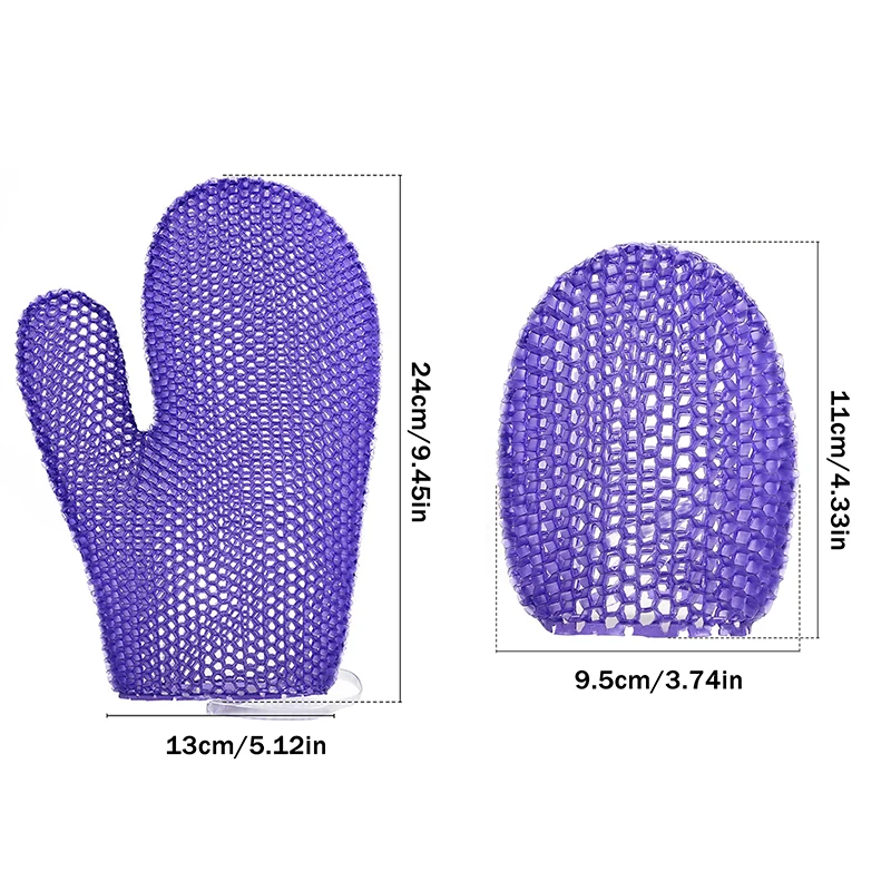 Guanto da doccia esfoliante con tessuto colorato a nido d'ape e materiale antibatterico ad alta elasticità in TPU delicato, sicuro e durevole