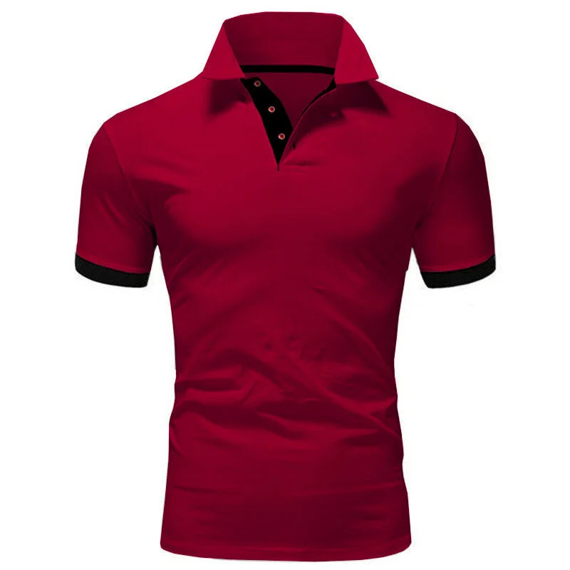 Kurzarm-Poloshirts für Herren, lässig, schmale Passform, Basic-Design, schnell trocknende Anti-Falten-Oberteile