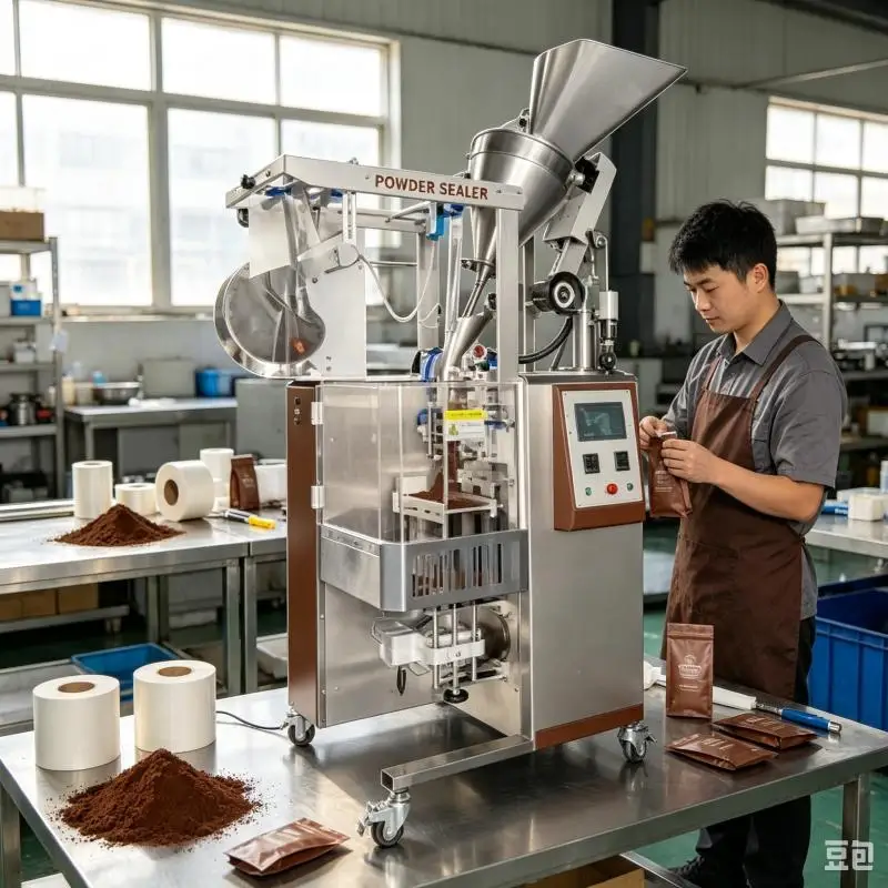 Vertical Coffee Pouch Fill Small Sugar Package Bag Fine Powder Pack Machine Automatic Film Plastic Paper Wrapping