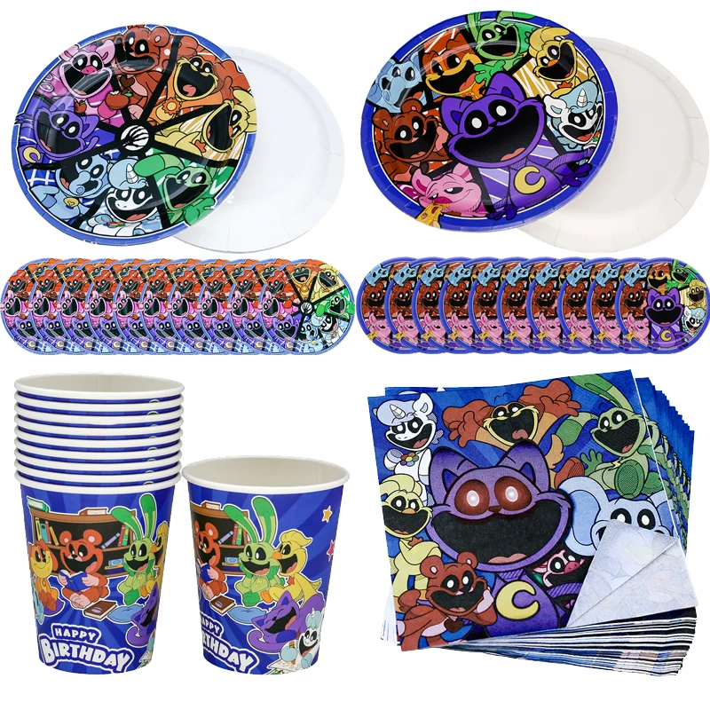 New Smiling Critters decorazioni di compleanno festa del giocatore stoviglie usa e getta stoviglie piatto tazza di carta per forniture per feste per bambini