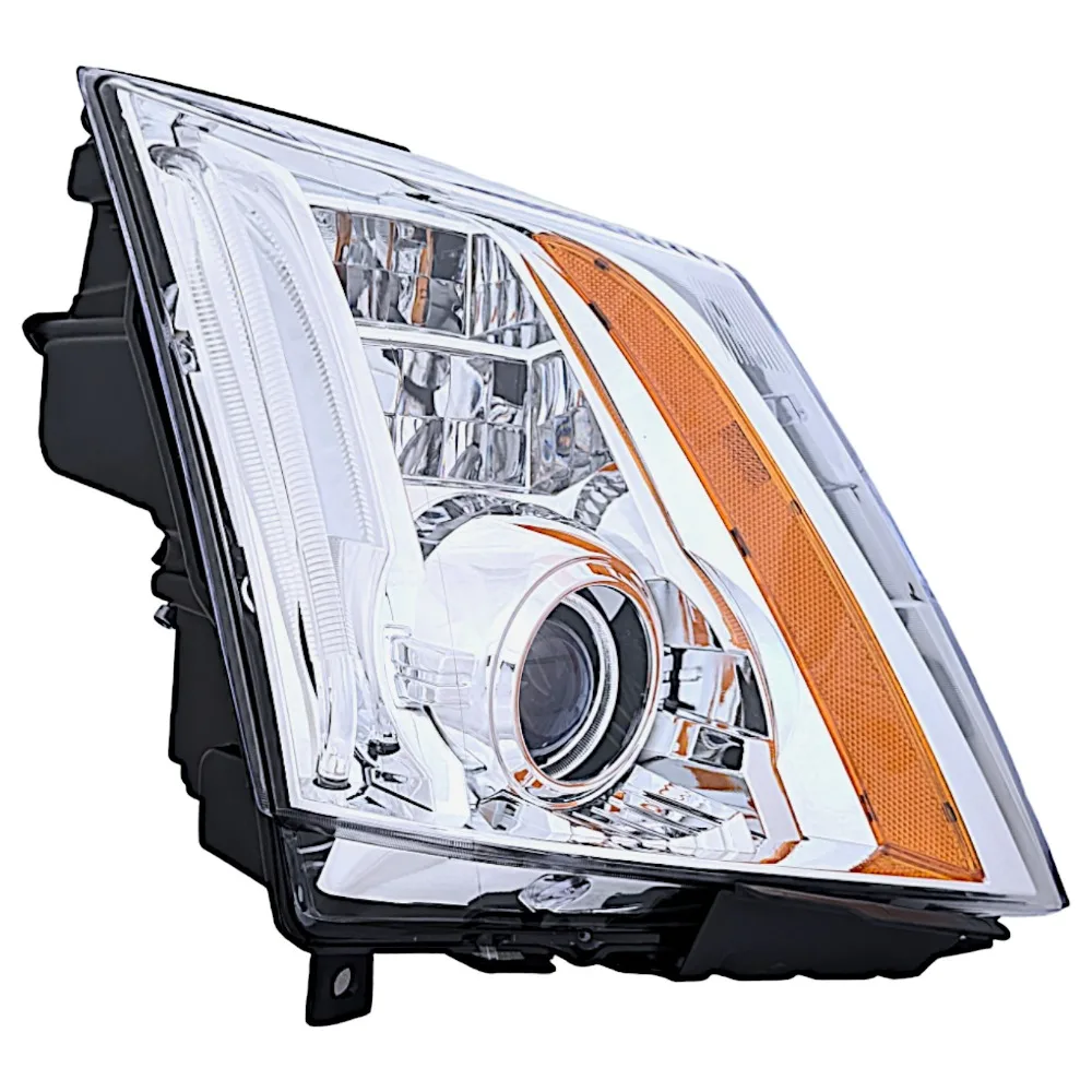 [HID w/o Kit] For 2008-2014 Cadillac CTS Chrome Passenger Headlight LED DRL RH
