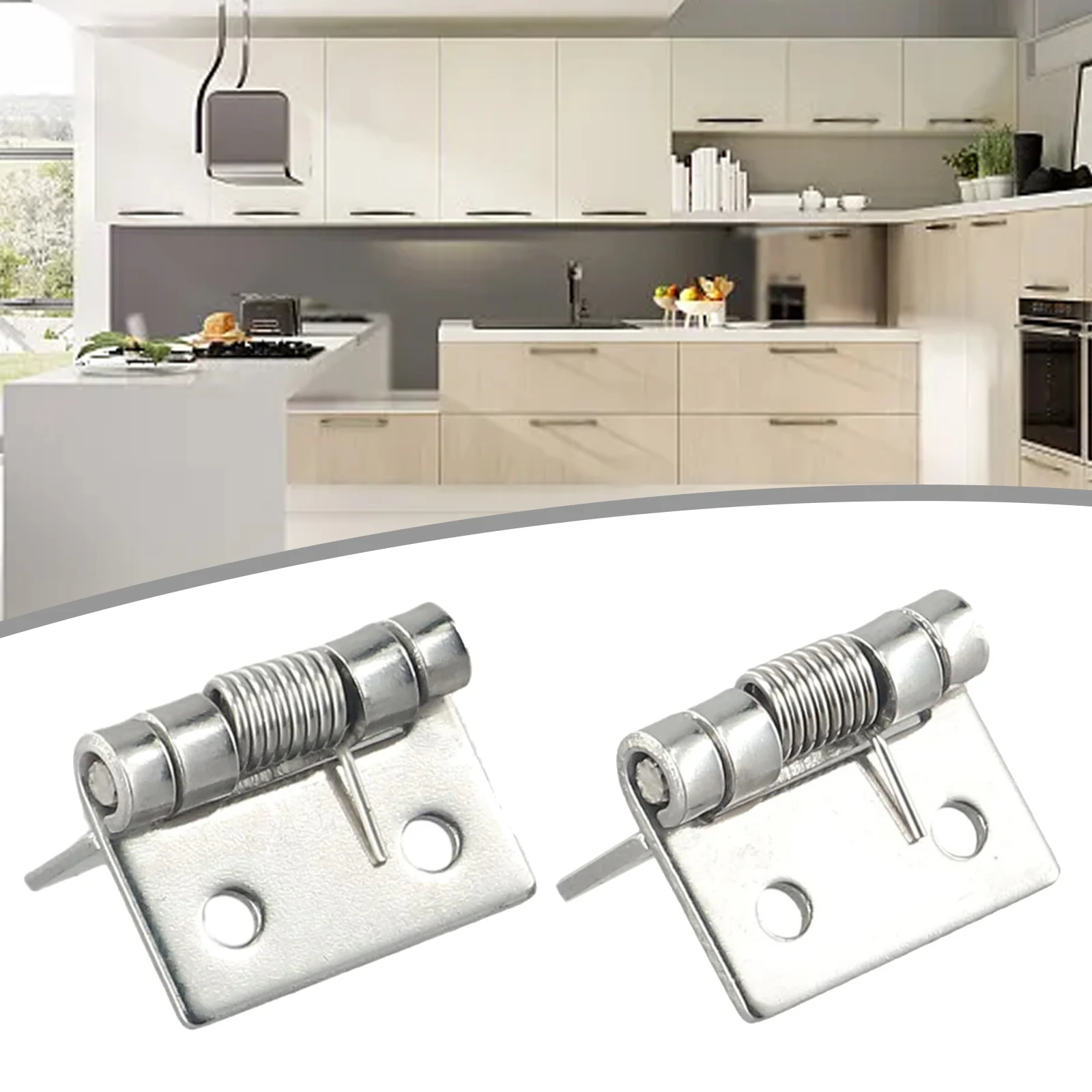 Door Hinges Spring Hinges Parts Practical Replacement Self Closing Spring Stainless Stee Stainless Steel 2x Door image 2