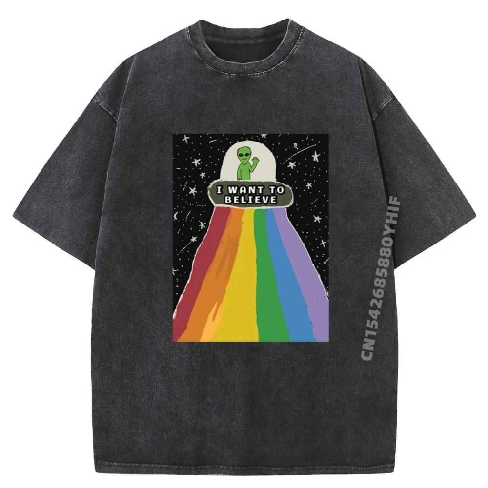 

Funny Tshirt I Want To Believe Child Is Art Design Mens Graphic Tshirts Oversize Man Washed T Shirt Printed On