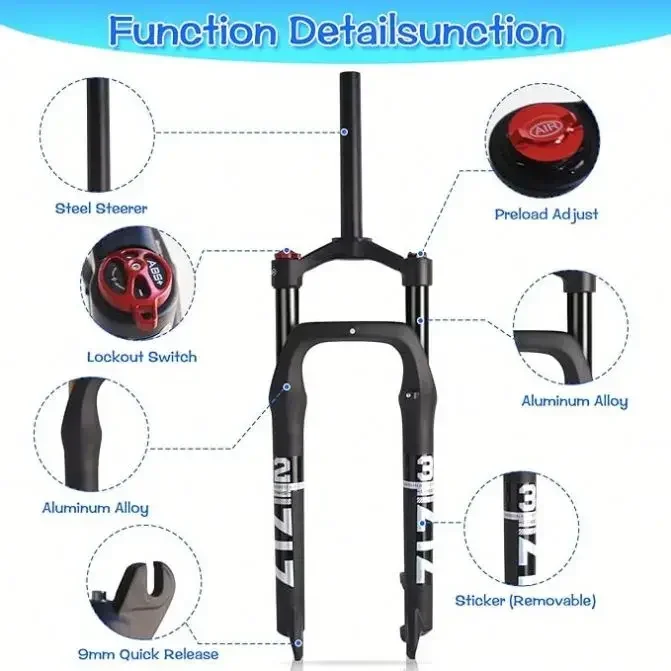 cheap Mountain Bike Front Fork Aluminum Alloy Magnesium Alloy MTB 26 27.5 29 inch Air Suspension Bicycle Front Fork