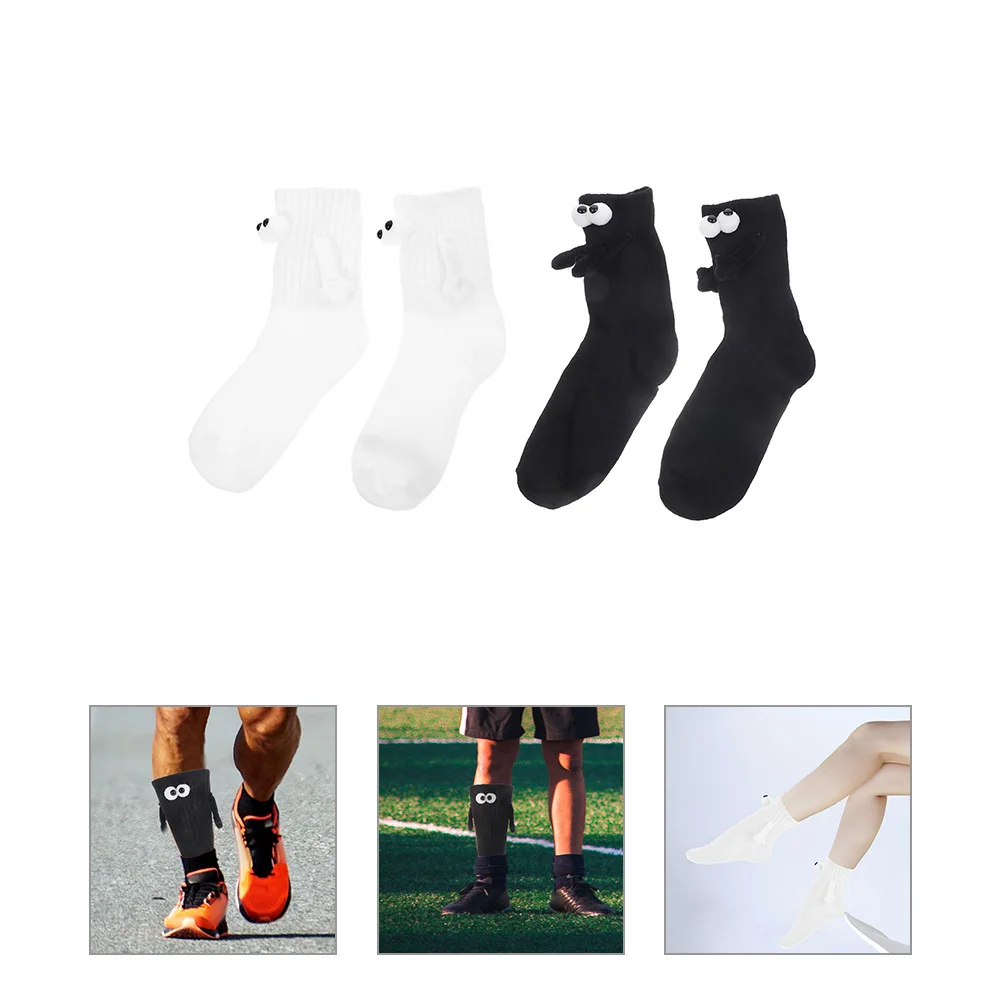 2Pairs زوجين عقد الأيدي الجوارب للجنسين القطن جوارب رياضية منتصف العجل دعم مرن تنفس الجري المشي لمسافات طويلة التخييم