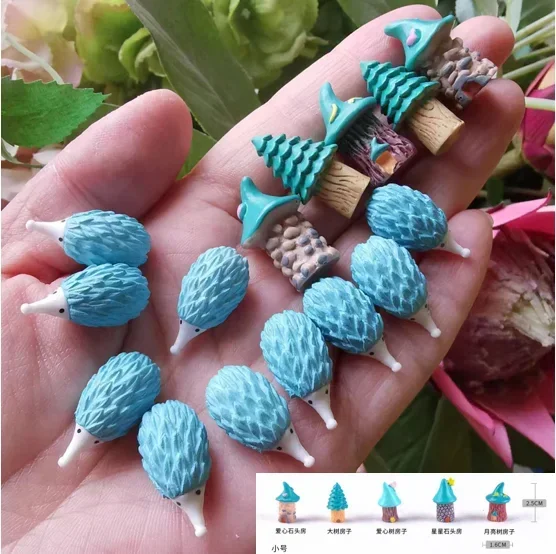 15 قطعة/القنفذ مع الفطر/حيوان لطيف/حديقة الجنية جنوم/طحلب تررم/الحرف اليدوية/ديكور المنزل/لوازم المصنوعة/التمثال