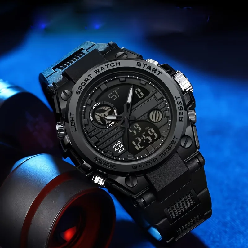 Fashionable men's outdoor sports watch, multi-functional electronic watch for teenagers and students