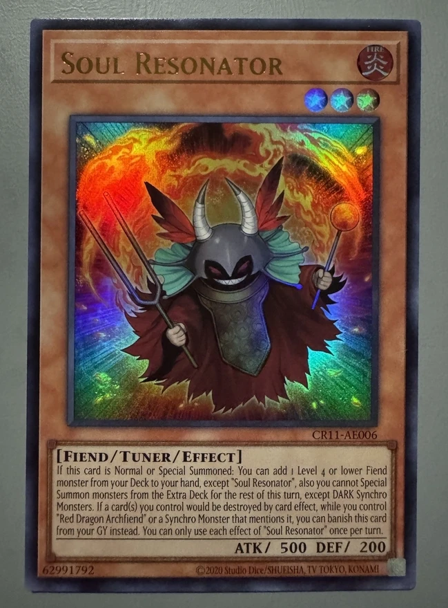 Yugioh KONAMI Duel Monsters CR11-AE006 Soul Resonator Ultra Rare Asian English Collection Mint Card