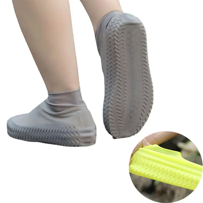 1 Pair Reusable Latex Waterproof Rain Shoes Covers Slip-resistant Rubber Rain Boot Overshoes S/M/L Shoes Accessories