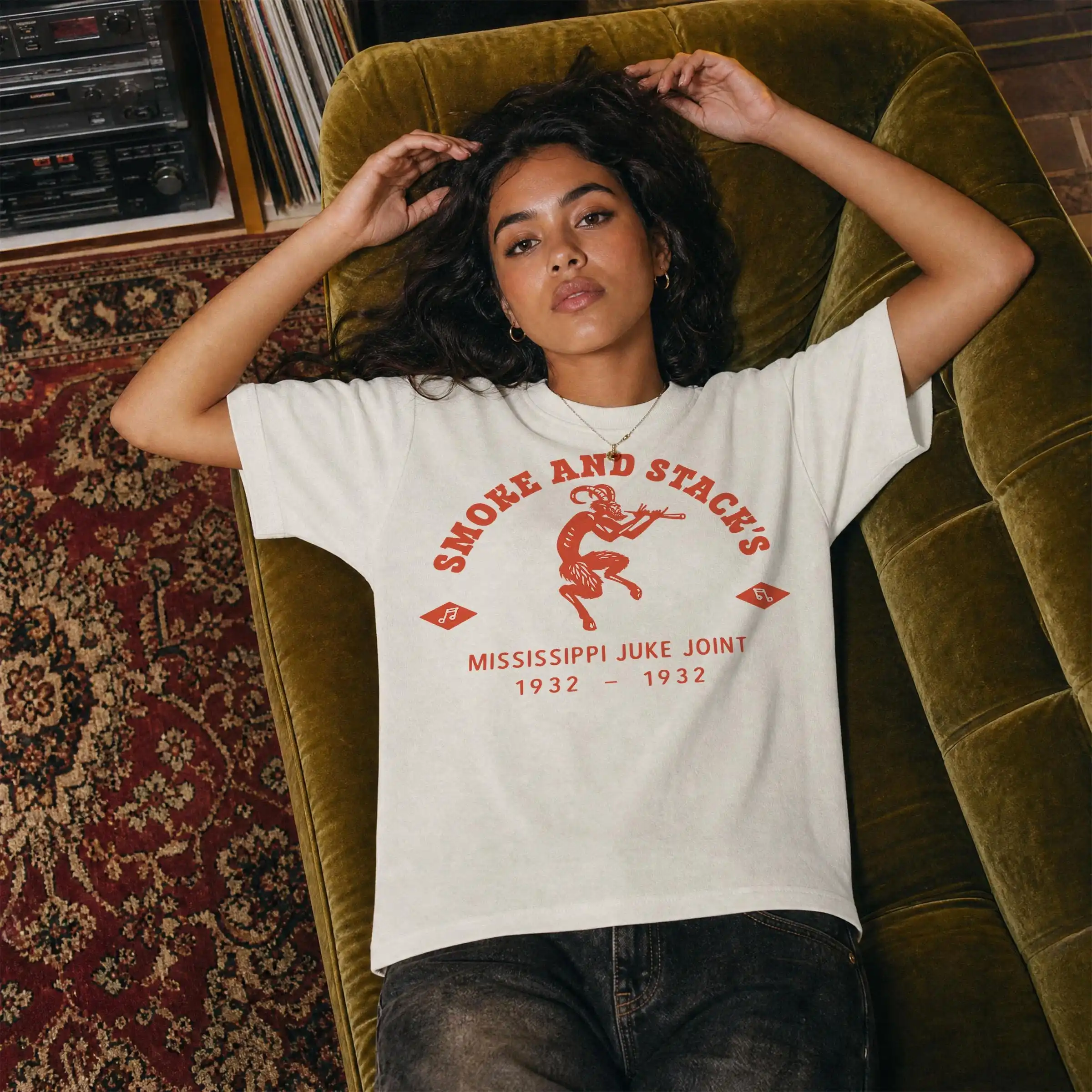 Smoke & Stack's Juke Joint Logo T-Shirt, Vampire Horror Movie Graphic Tee