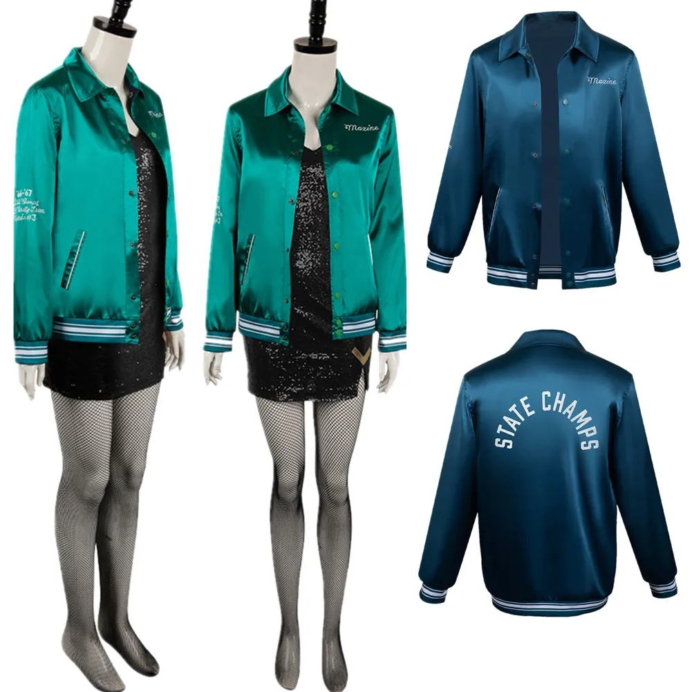 Maxine-Disfraz de Cosplay para mujer, chaqueta verde Unisex, vestido femenino, trajes superiores para adultos, Halloween, Carnaval, accesorios de traje de juego de rol