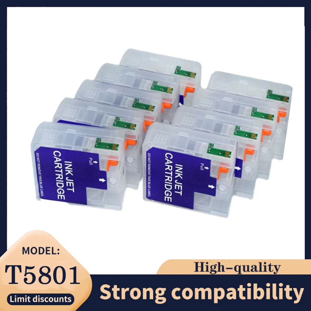 T5801 9color 80ml T5801-T5809 Refill Ink Cartridge with Chip For Epson Stylus Pro 3800 3800C 3880 Refillable Ink Cartridge