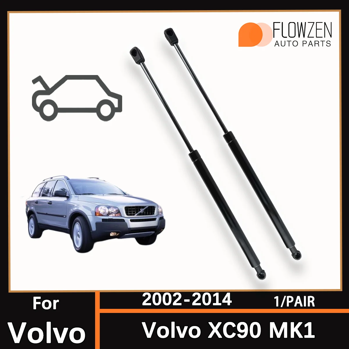 Передние газовые стойки капота, опорный стержень пружинной планки OE 30649736 для Volvo XC90 MK1 2002-2014, опора подъема капота