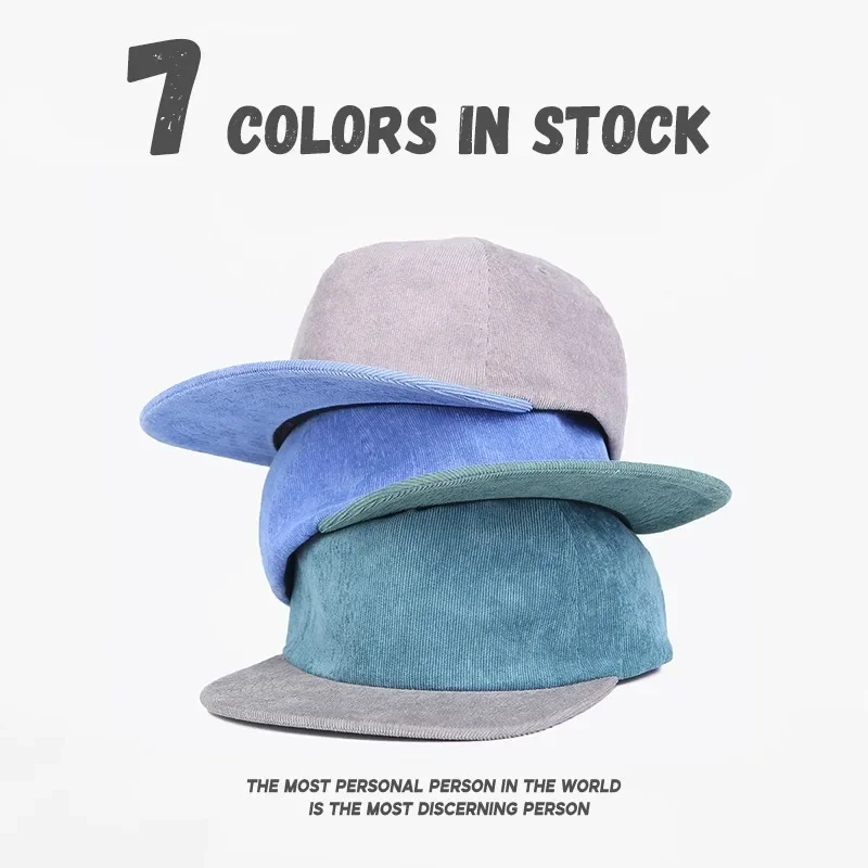 Korean New Flat-brimmed Baseball Caps for Men and Women Autumn and Winter Retro Corduroy Contrasting Color Versatile Sports Hats