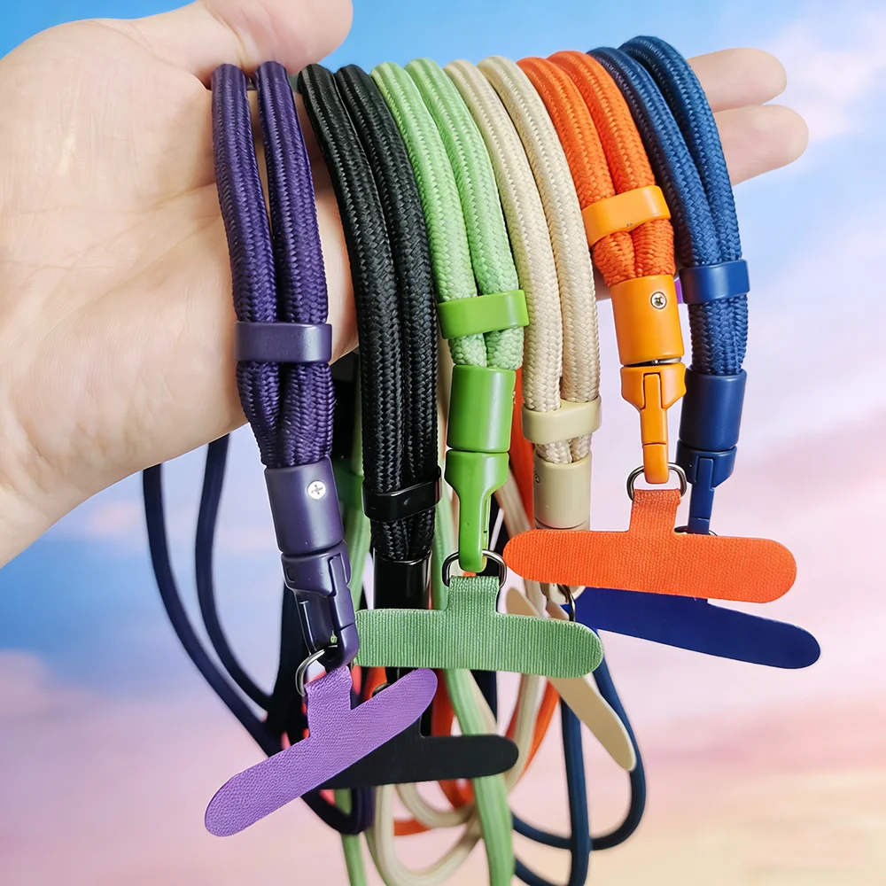 6 Color Phone Straps Neck Cord Adjustable 8mm Thickness Phone Lanyard Detachable for Mobile Phone Case Lanyard