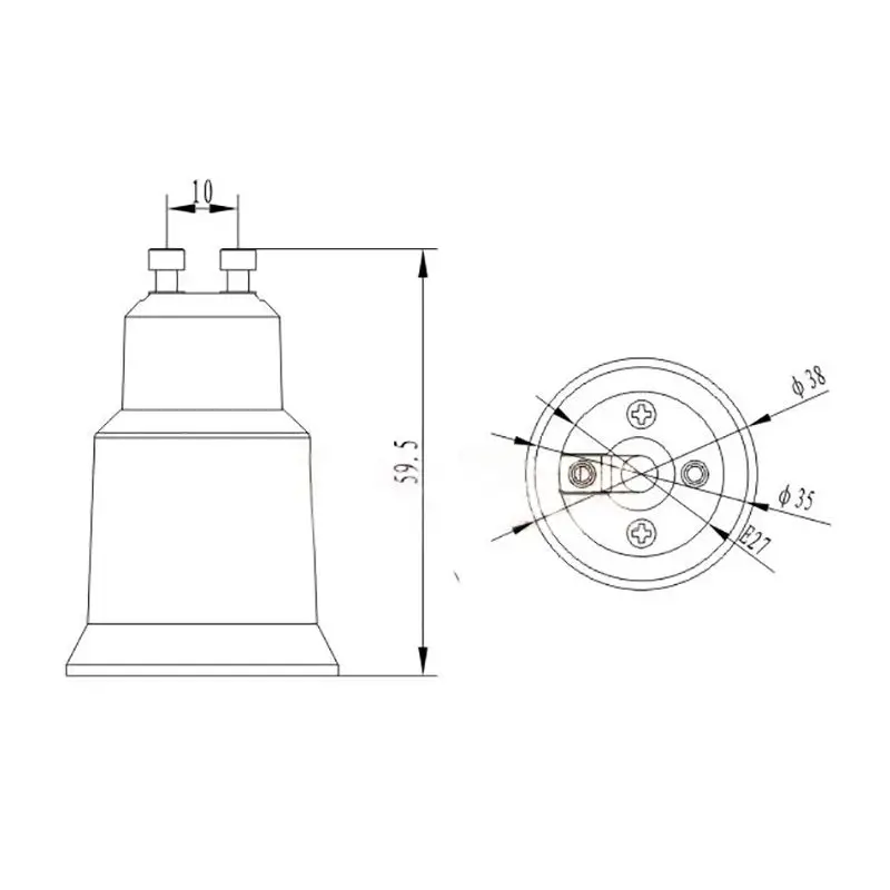 GU10 to E27Adapter - 2 Pin (GU10) Base to Medium Screw(E27) Base Lamp Socket Converter, LED Lighting Adapter Bulb Holder