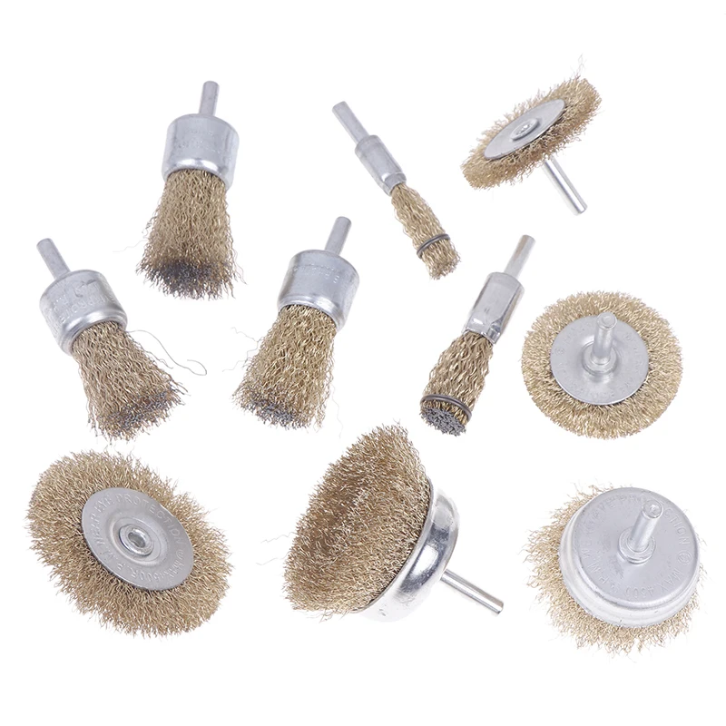 3/5Pcs Pen Type Steel Wire Brush Set Electric Drill Steel Wire Wheel With Rod Polish ＆ Rust Removal Electric Drill Tool