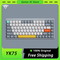 Iblancod Yk75 Mechanical Keyboard Three Mode Monochrome Low Profile Wireless Gaming Keyboard Hot Swap Pbt Ergonomics Custom Gift