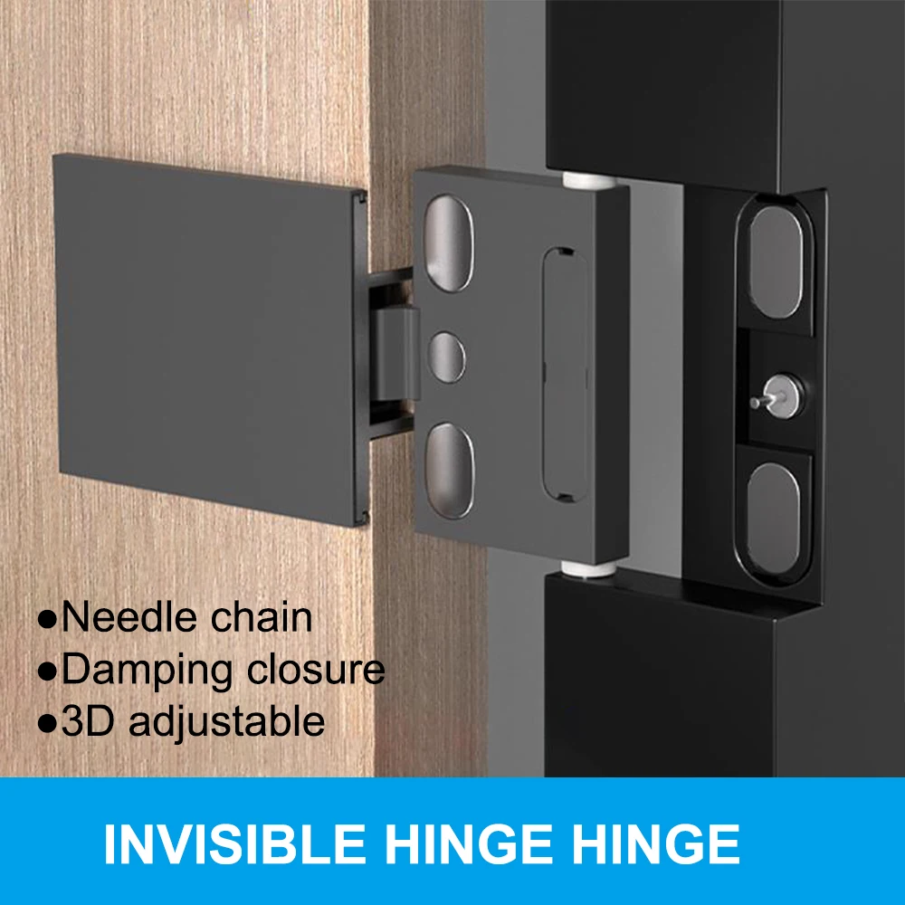 

1Set Three-dimensional Adjustable Invisible Hinge Buffer Hidden Wardrobe Hinge Hidden Door With Pin-type Hinge Cabinet Hardware