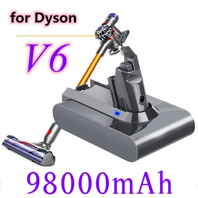 98000mAh 21.6V 98Ah Li-ion Battery for Dyson V6 DC58 DC59 DC61 DC62 DC74 SV09 SV07 SV03 965874-02 Vacuum Cleaner Battery