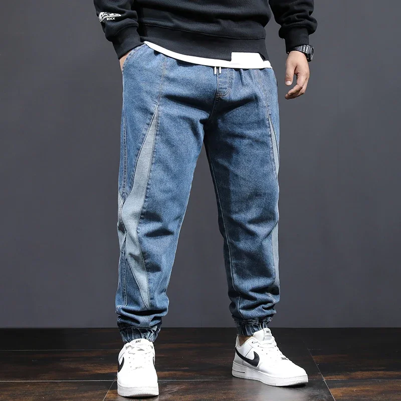 Jogger Jeans Men Denim Pants Plus Size 8XL Fashion Patchwork Jeans Casual Elastic Waist Denim Pants Male Big Size Trousers